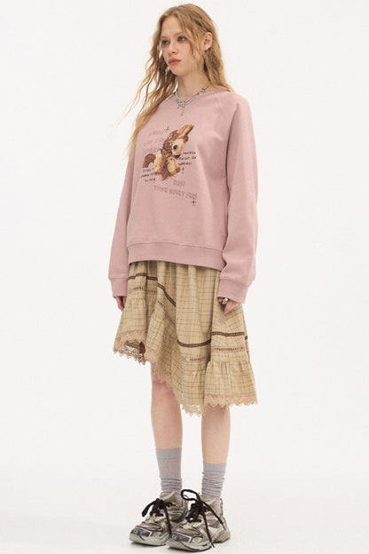 Irregular Wave Patchwork Midi Skirt