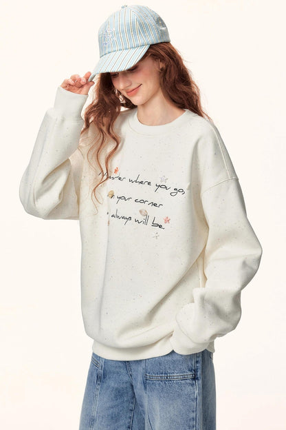 Letter Embroidered Winter Sweater
