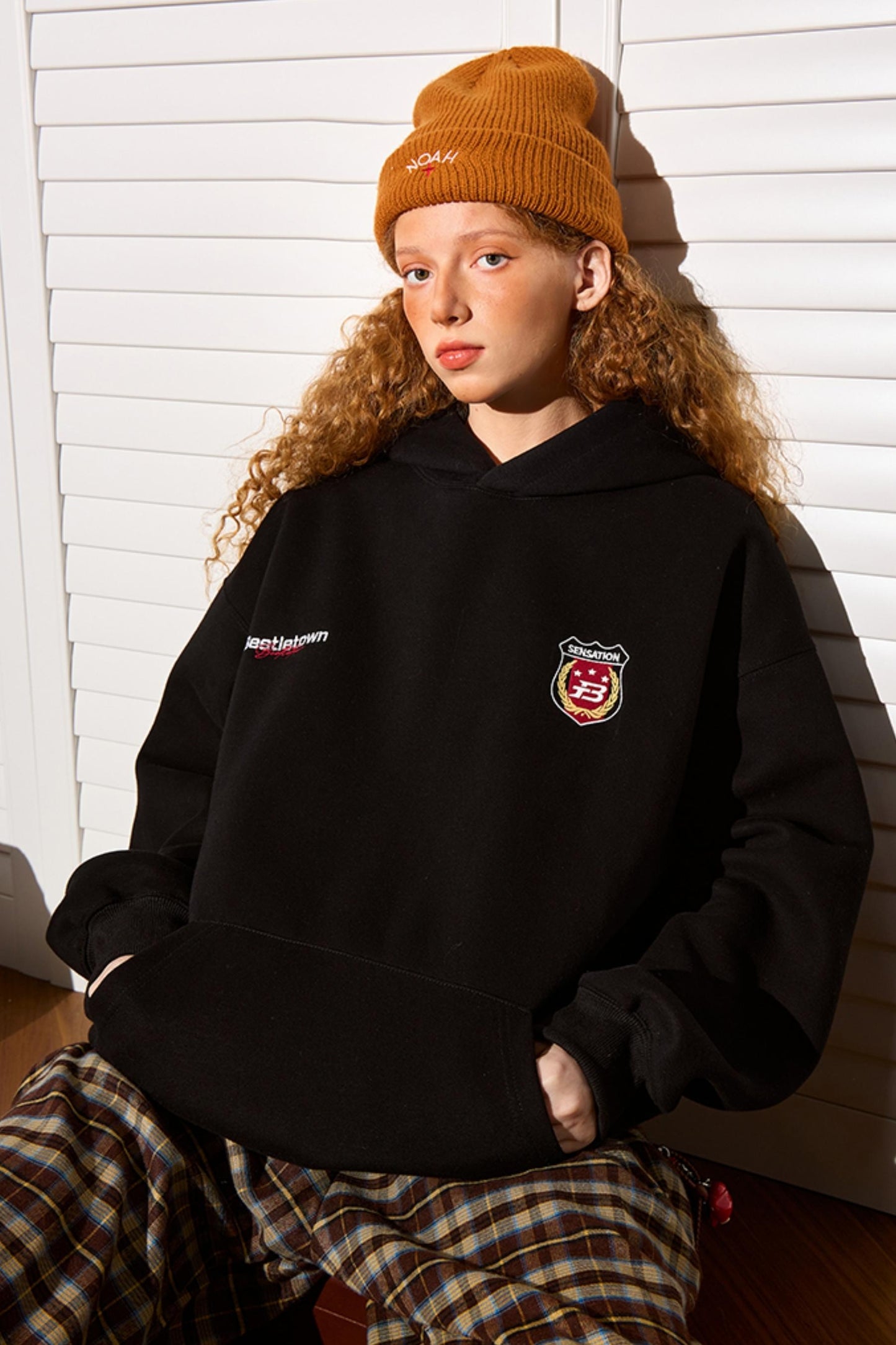Retro Print Hooded Top