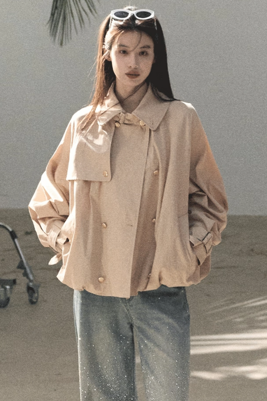 Lyocell Double-Breasted Trench Jacket