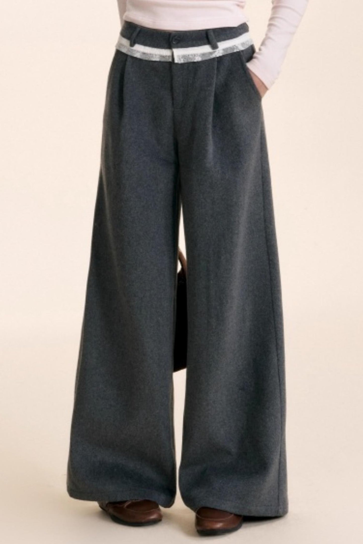 Romantic Lace Woolen Pants