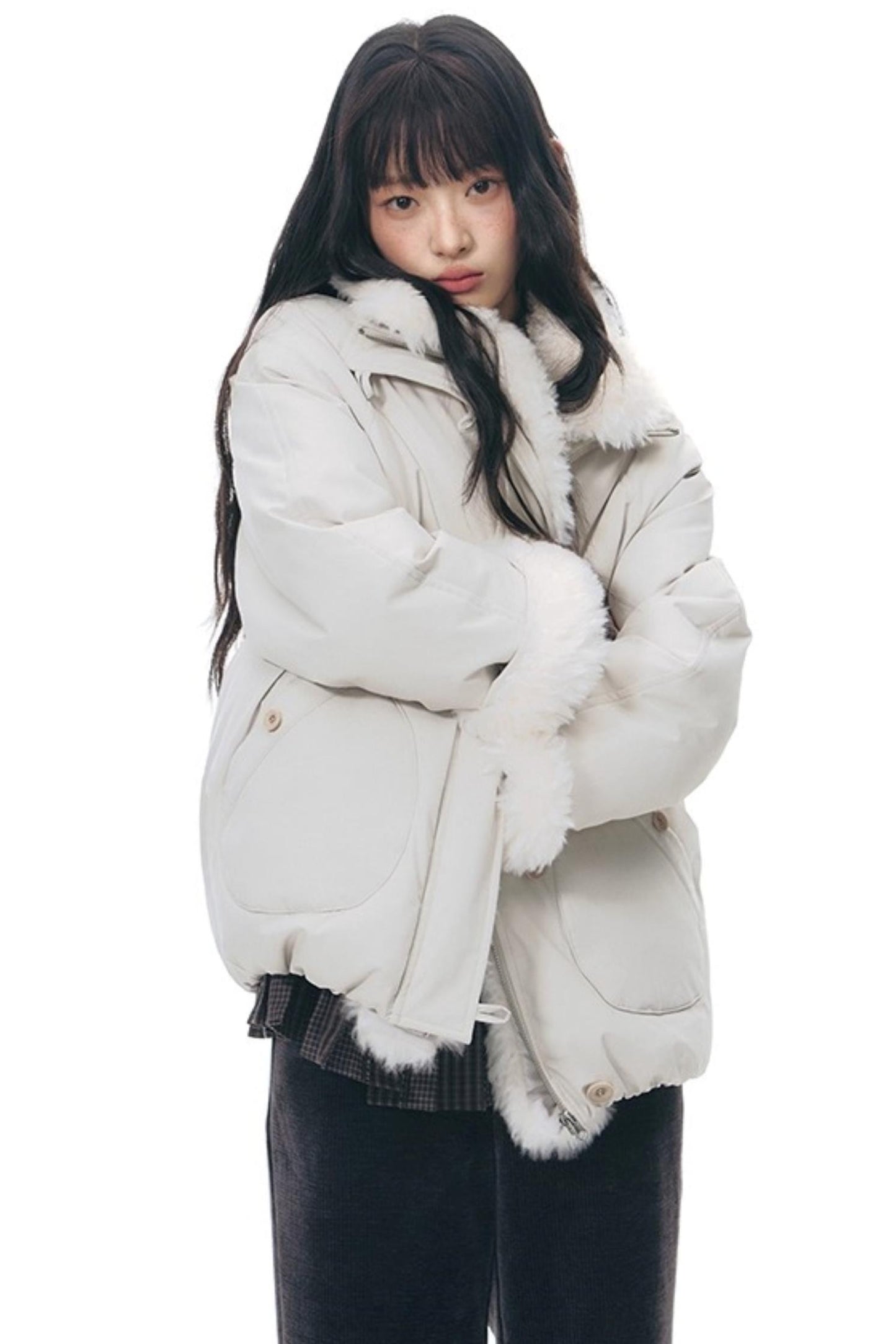 Detachable Fur Collar Cotton Jacket