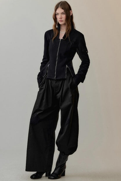 Two-Tone Velvet Suede Sweatshirt