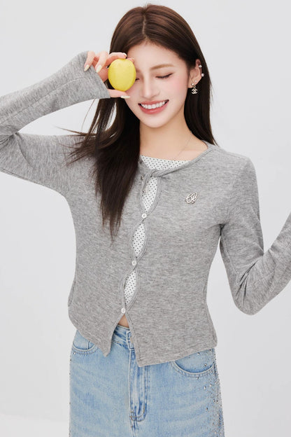 Hollow-Out Polka Dot Blouse Set-Up