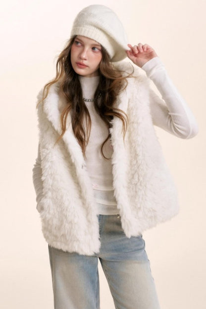 Bear Fur Hooded Fleece Jacket