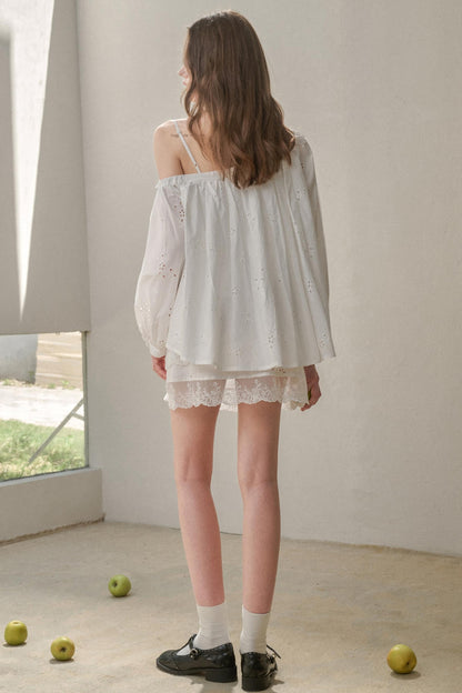 Embroidered Flower Elegant Skirt Set-Up