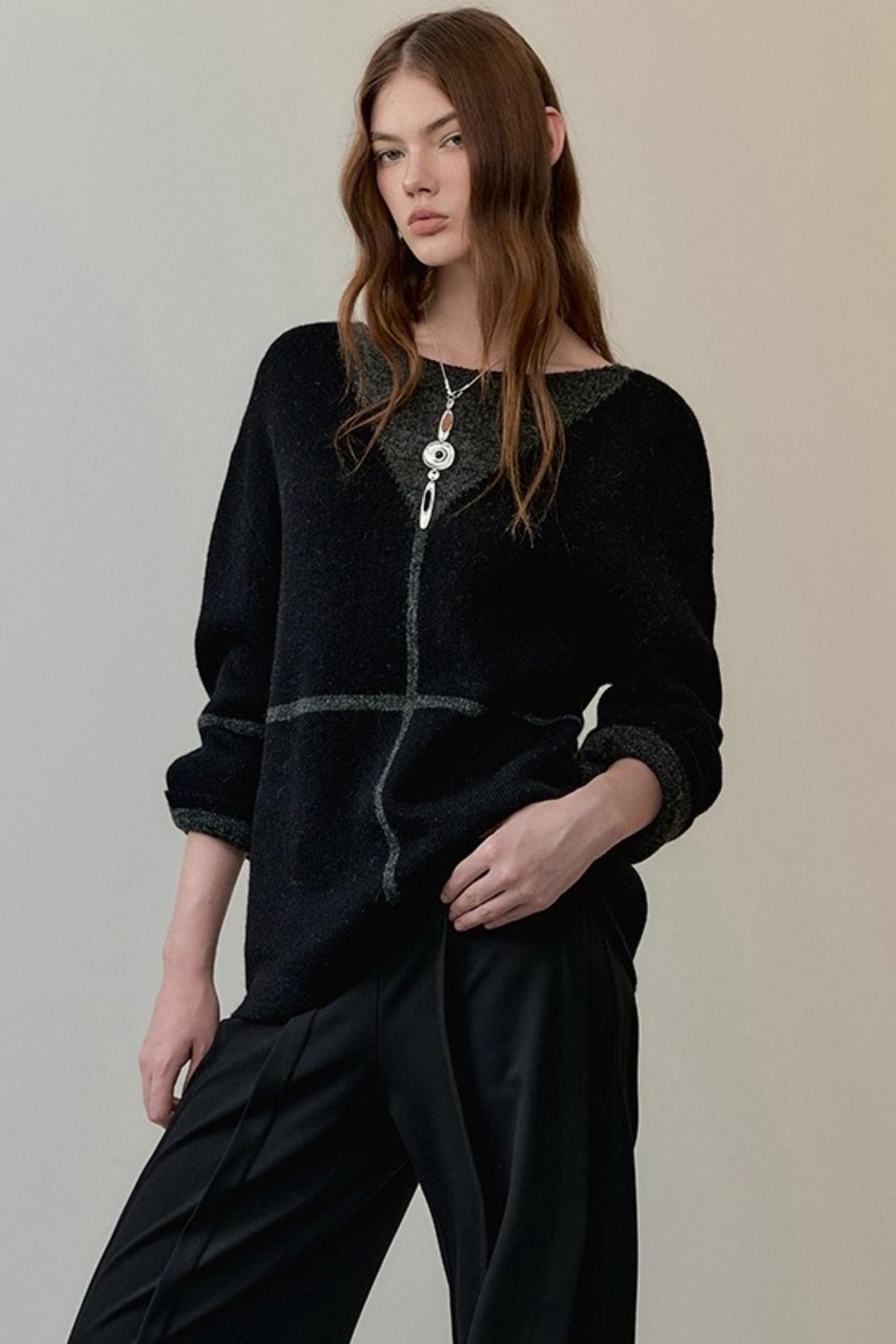 Translucent Weaving Knit Top