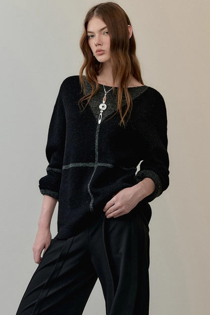 Translucent Weaving Knit Top