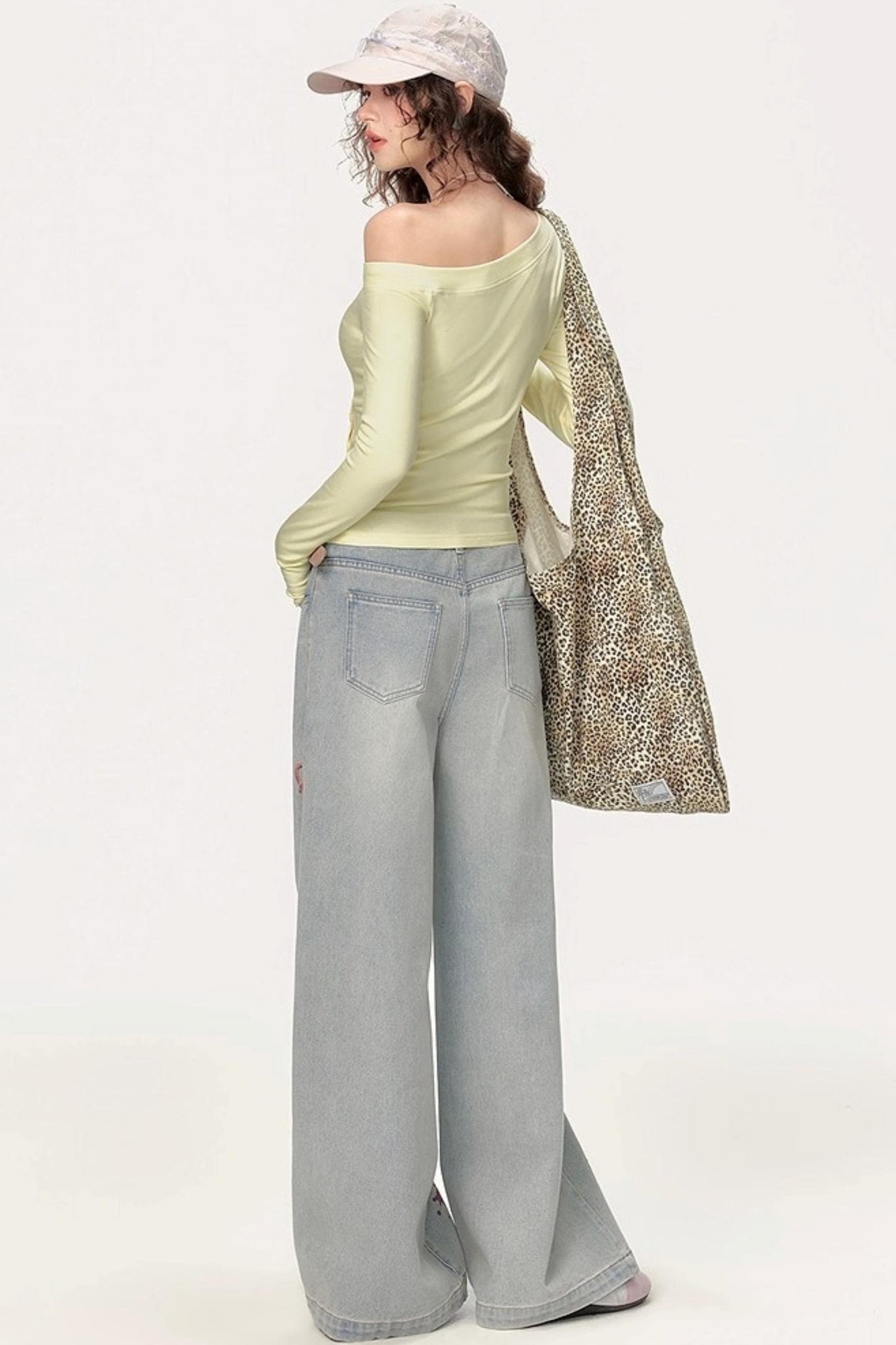 Slanted Shoulder Long Sleeve T-Shirt