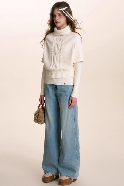 Winter Knit Turtleneck Sweater Set-Up