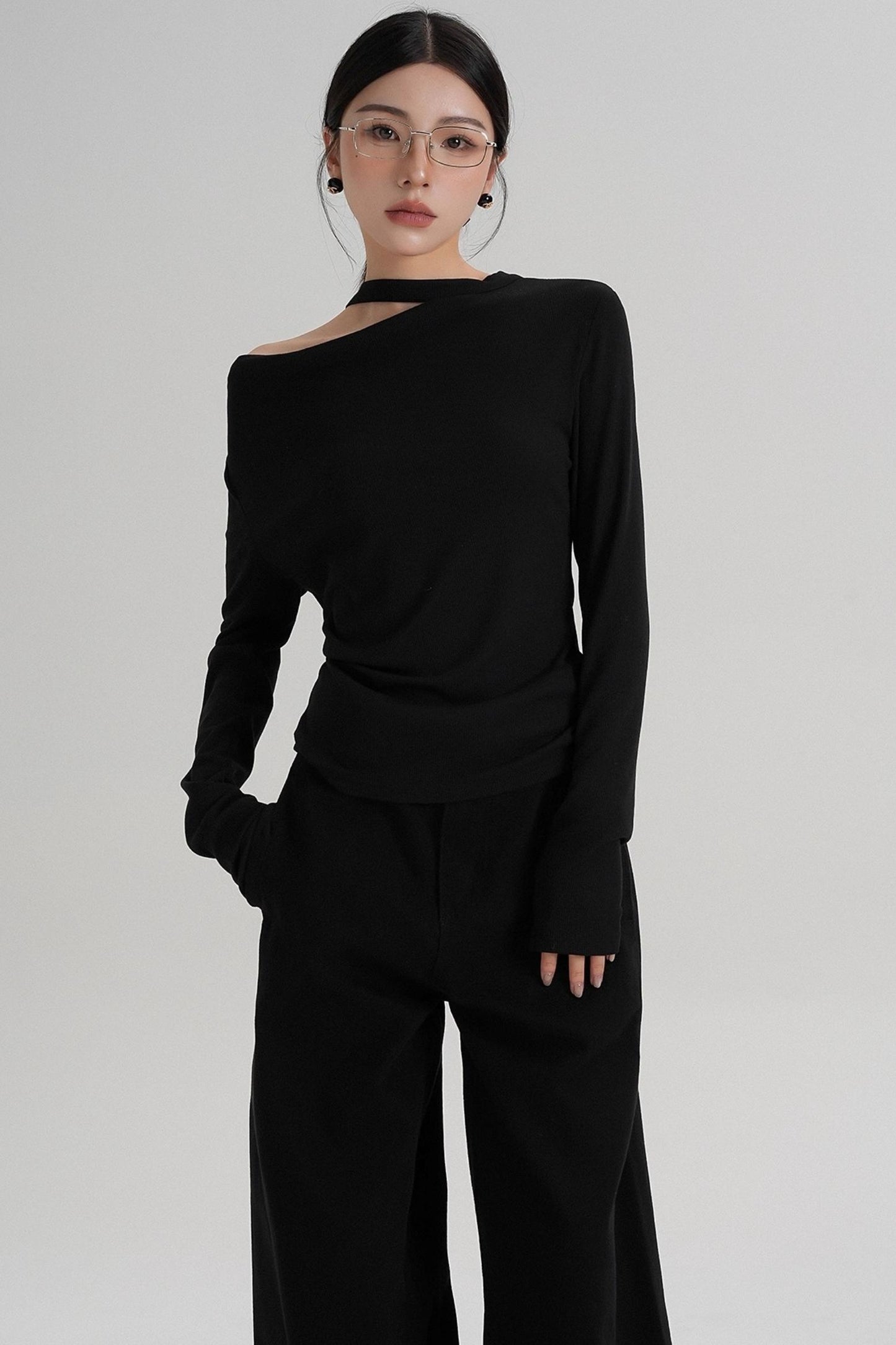 High-End Design Long-Sleeved T-Shirt Top