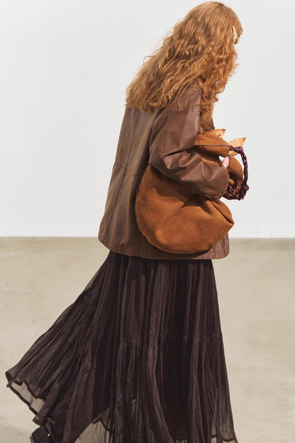 Multi-Pocket Casual Suede Jacket