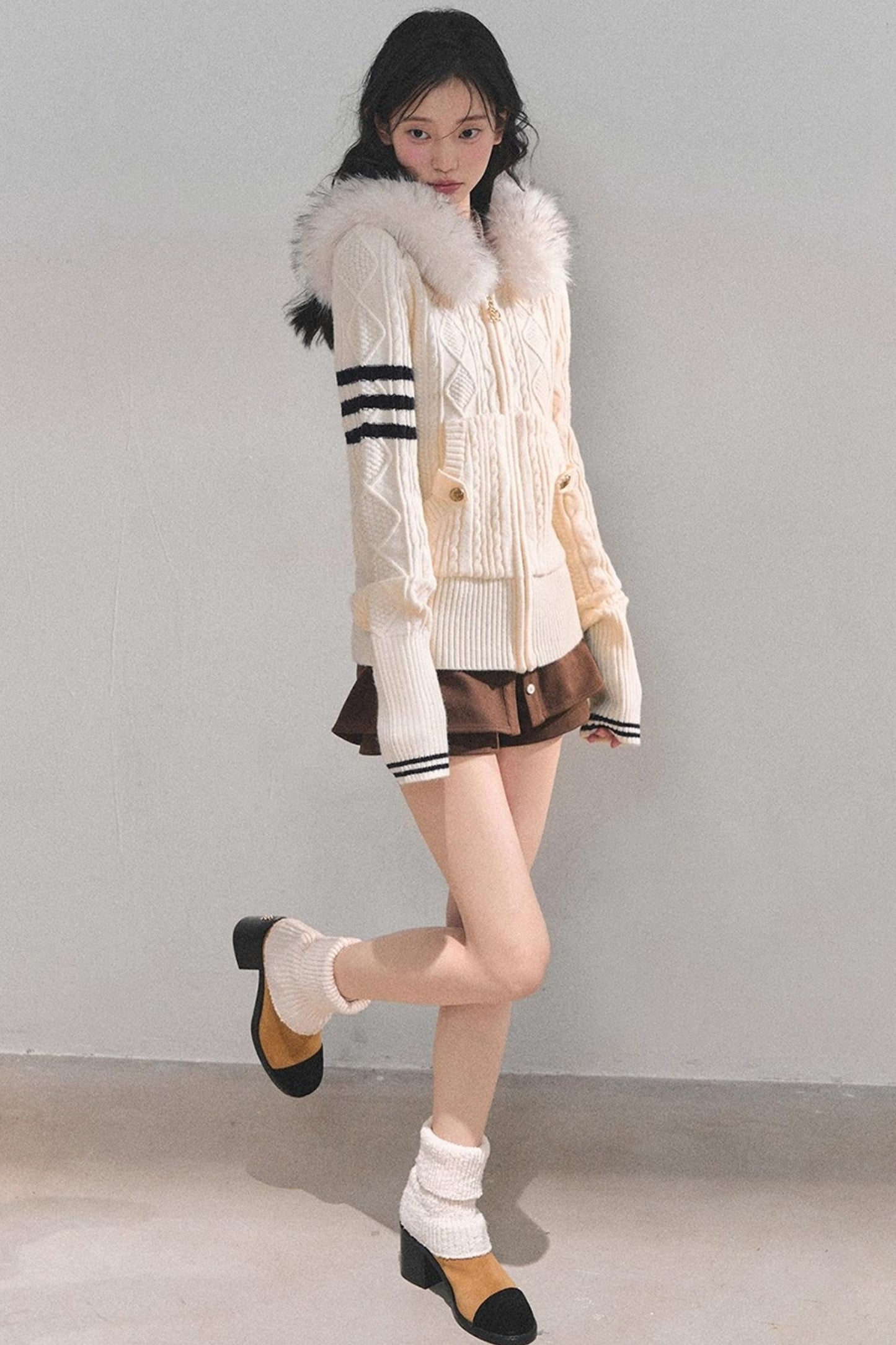 American-Style Hooded Knit Sweater