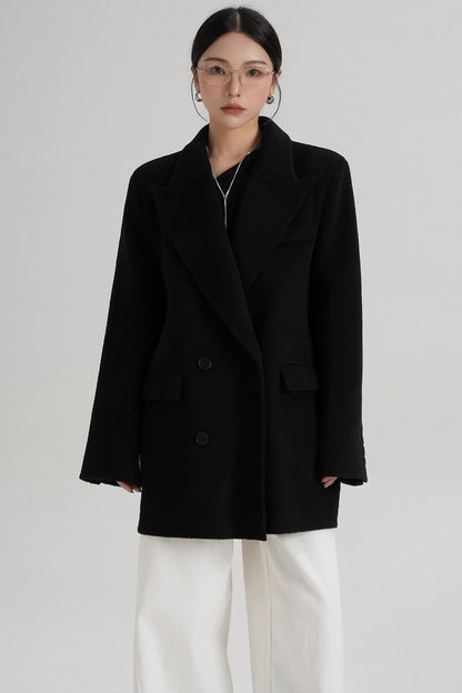 Medium-Length Temperament Wool Coat