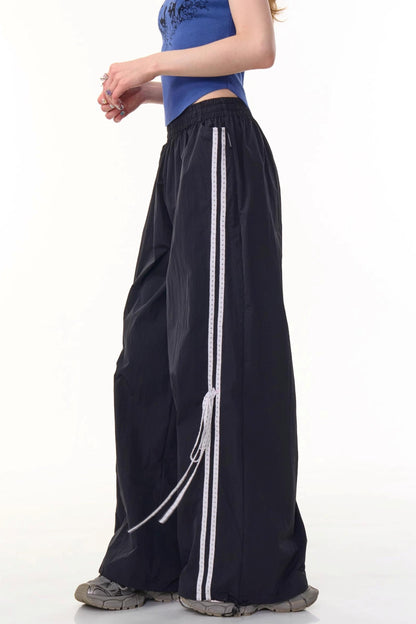 Retro Draped Wide-Leg Sweatpants