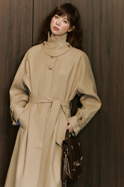 Chic Solid Color Trench Coat