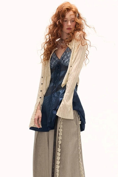 Striped Knit Multi-Button Cardigan