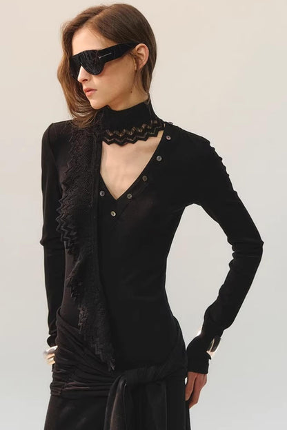 Spitzenkleid mit Schlitz