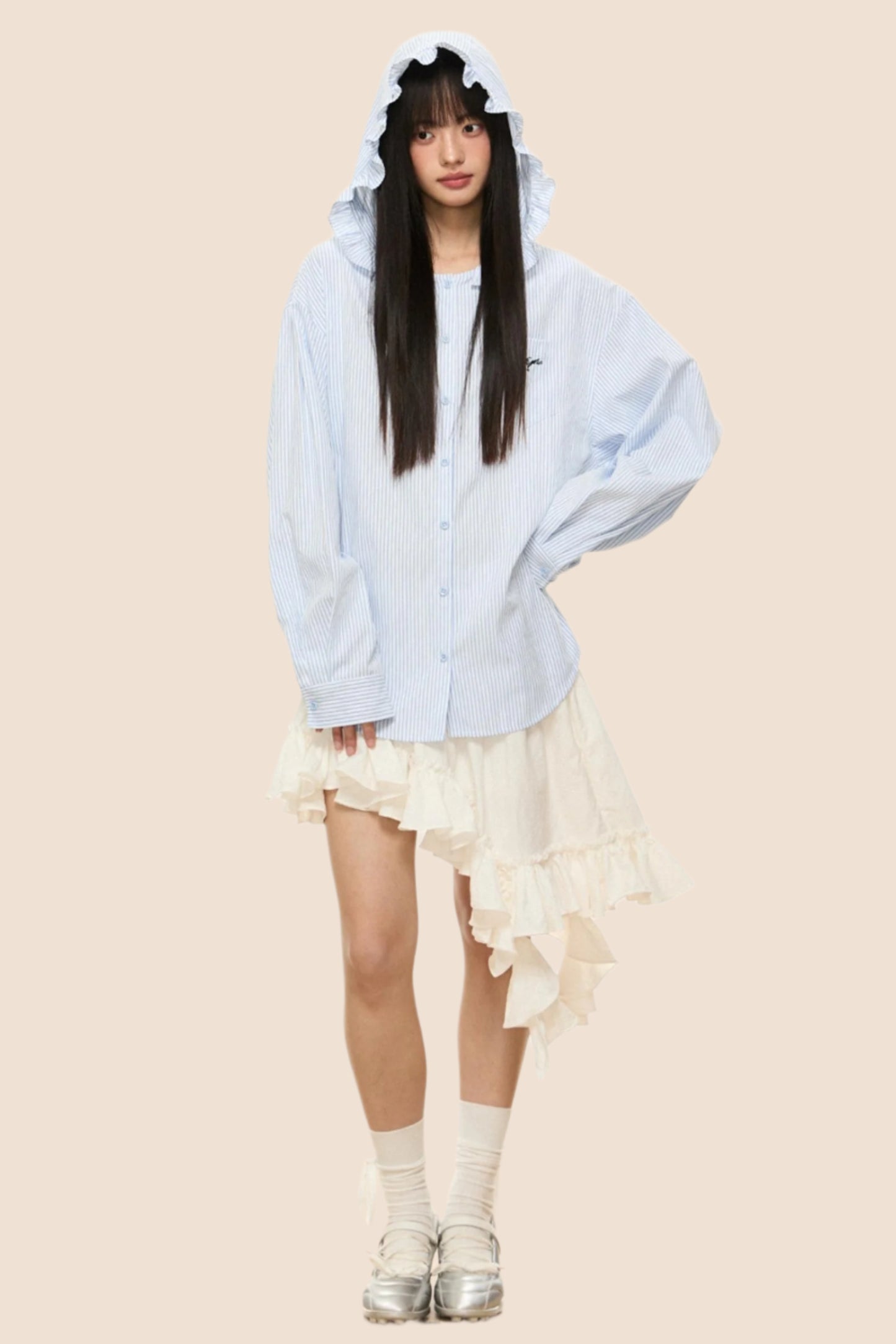 Blue Striped Sun Protection Hoodie