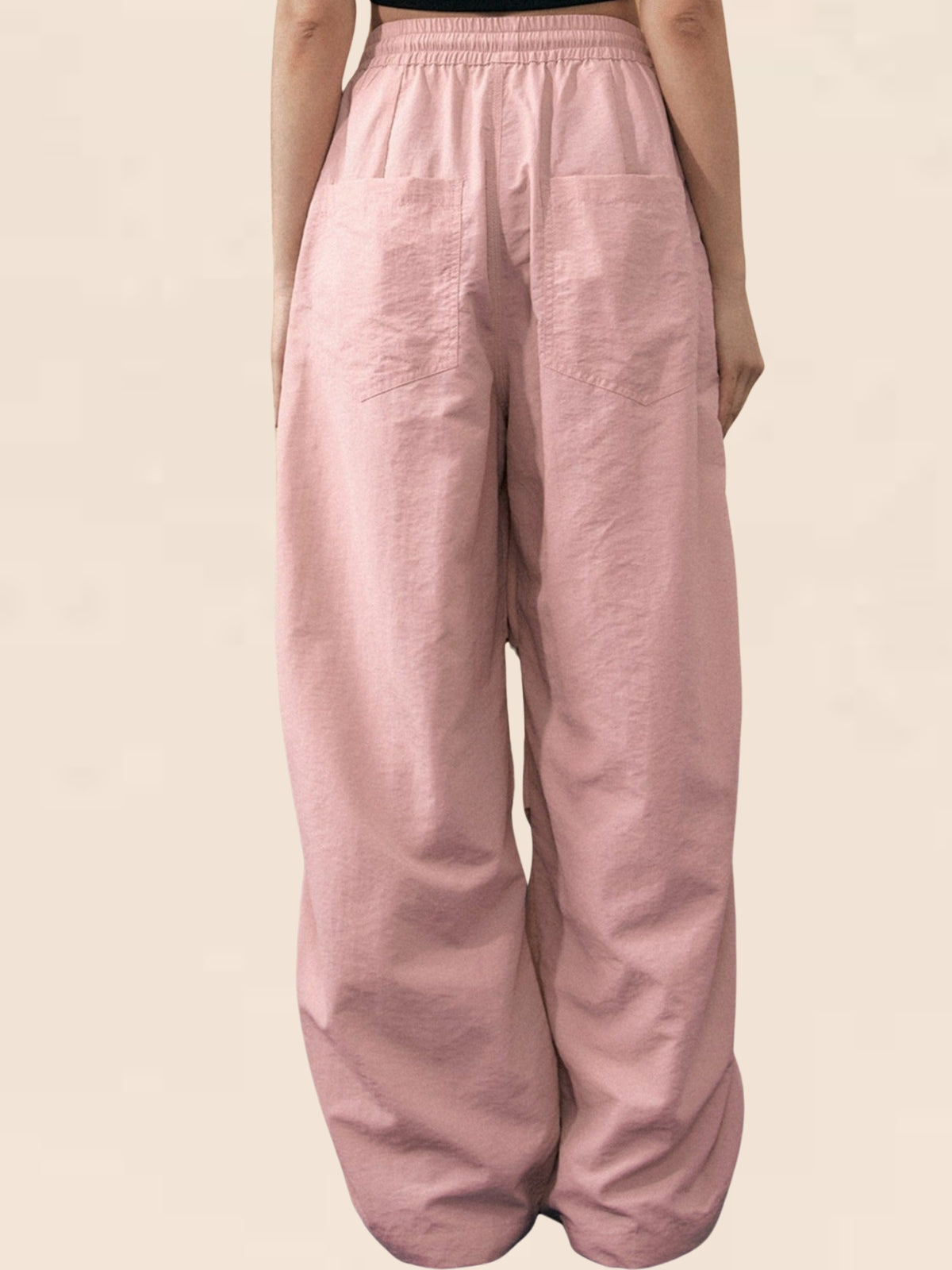 Simple Solid Color Pleated Slacks Pants