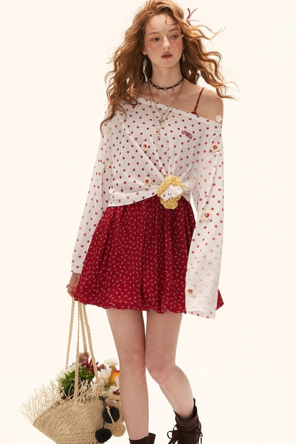 Retro Floral Suspender Dress Set-Up