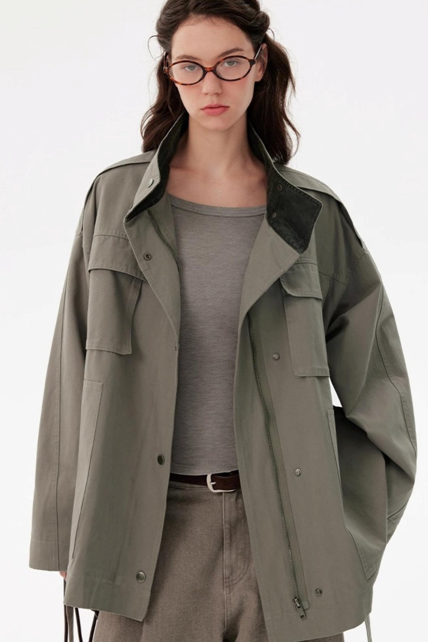 Texture Pocket Trench Coat