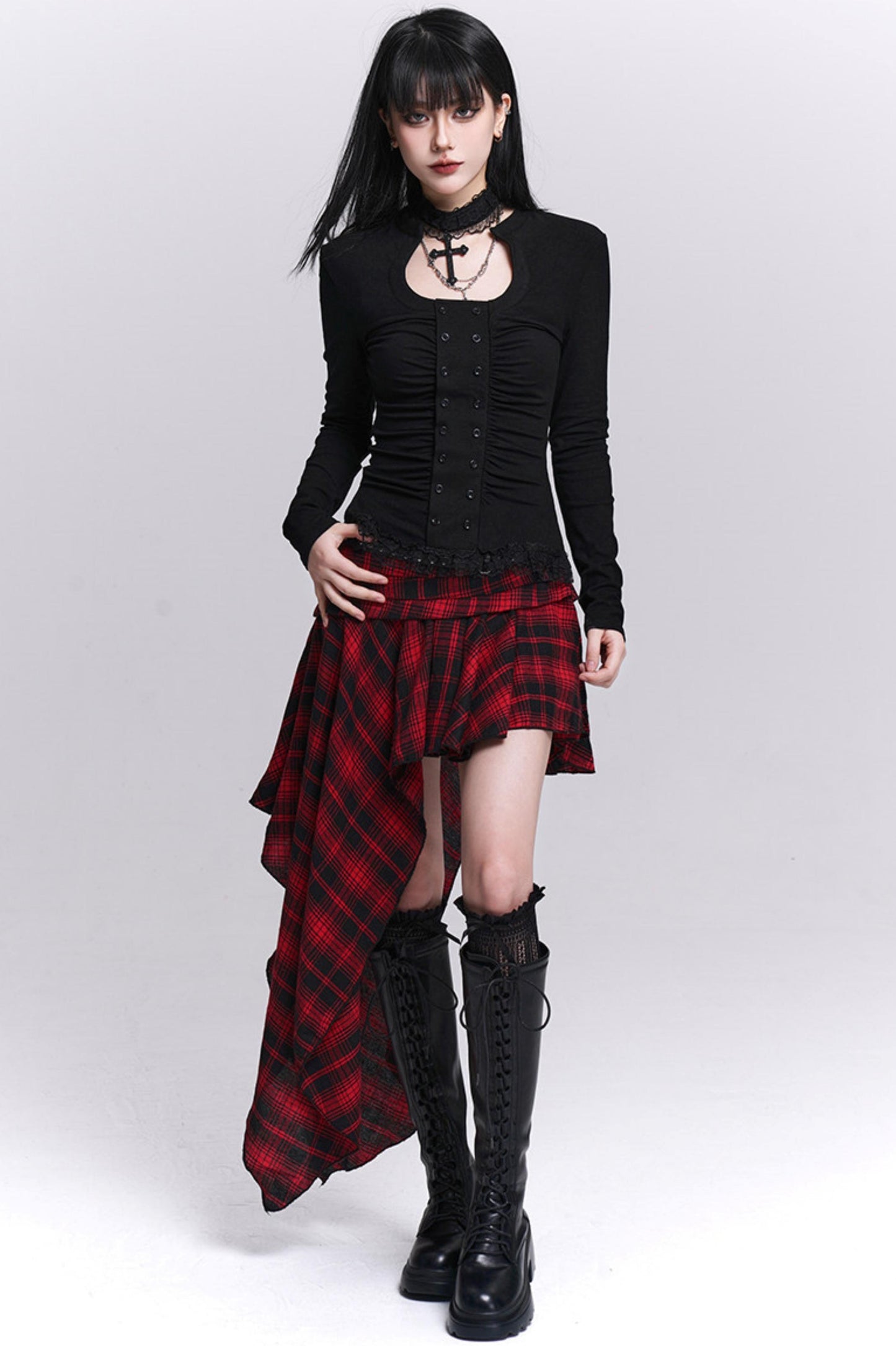 Gothic Waist-Cinching Top