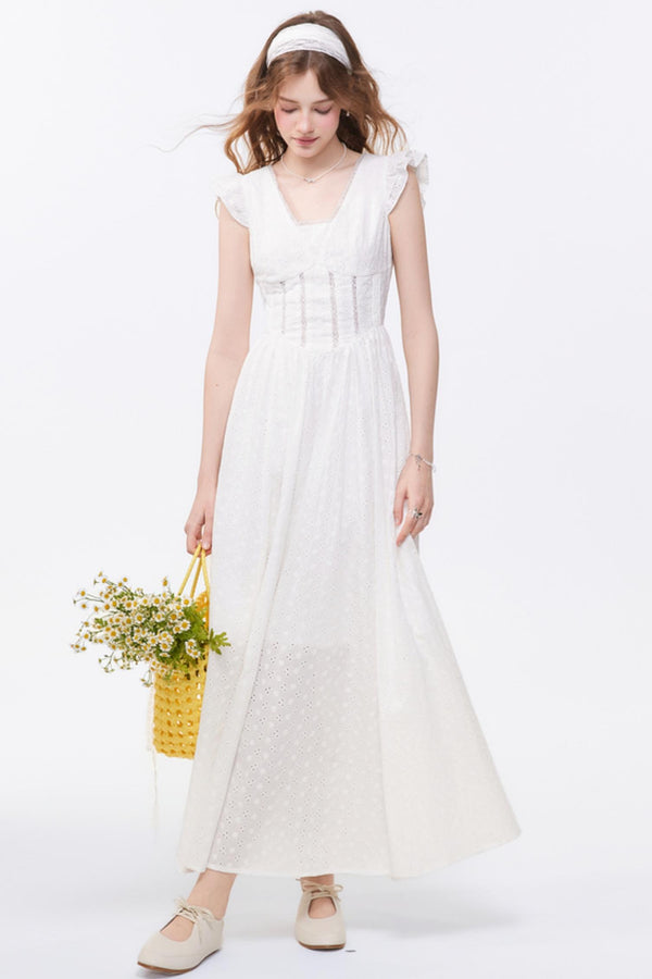 Hollow Cotton Maxi Dress