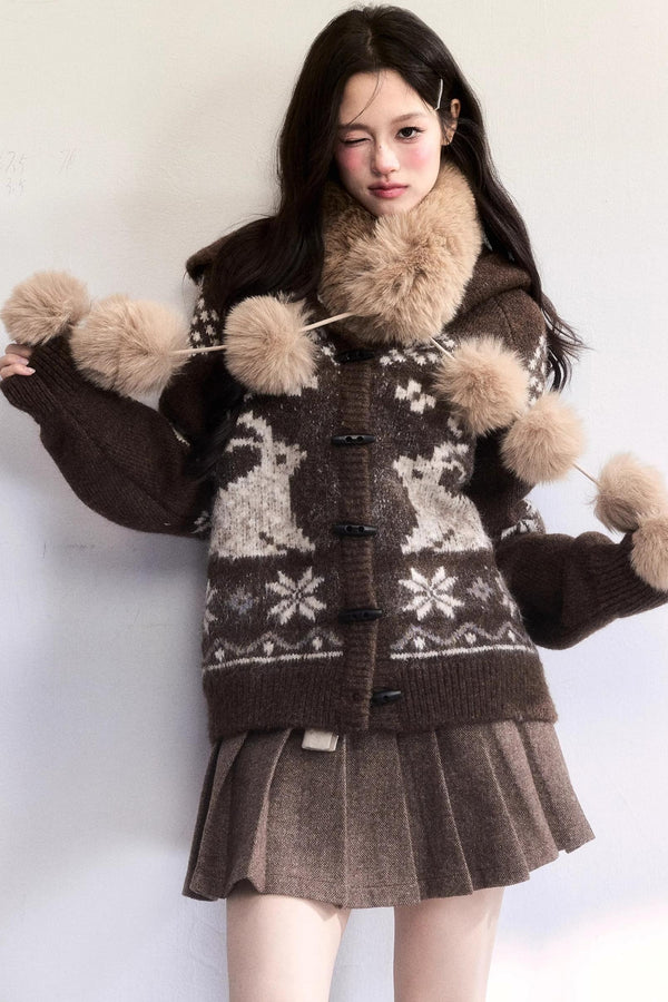 Milk Velvet Pom-Pom Scarf