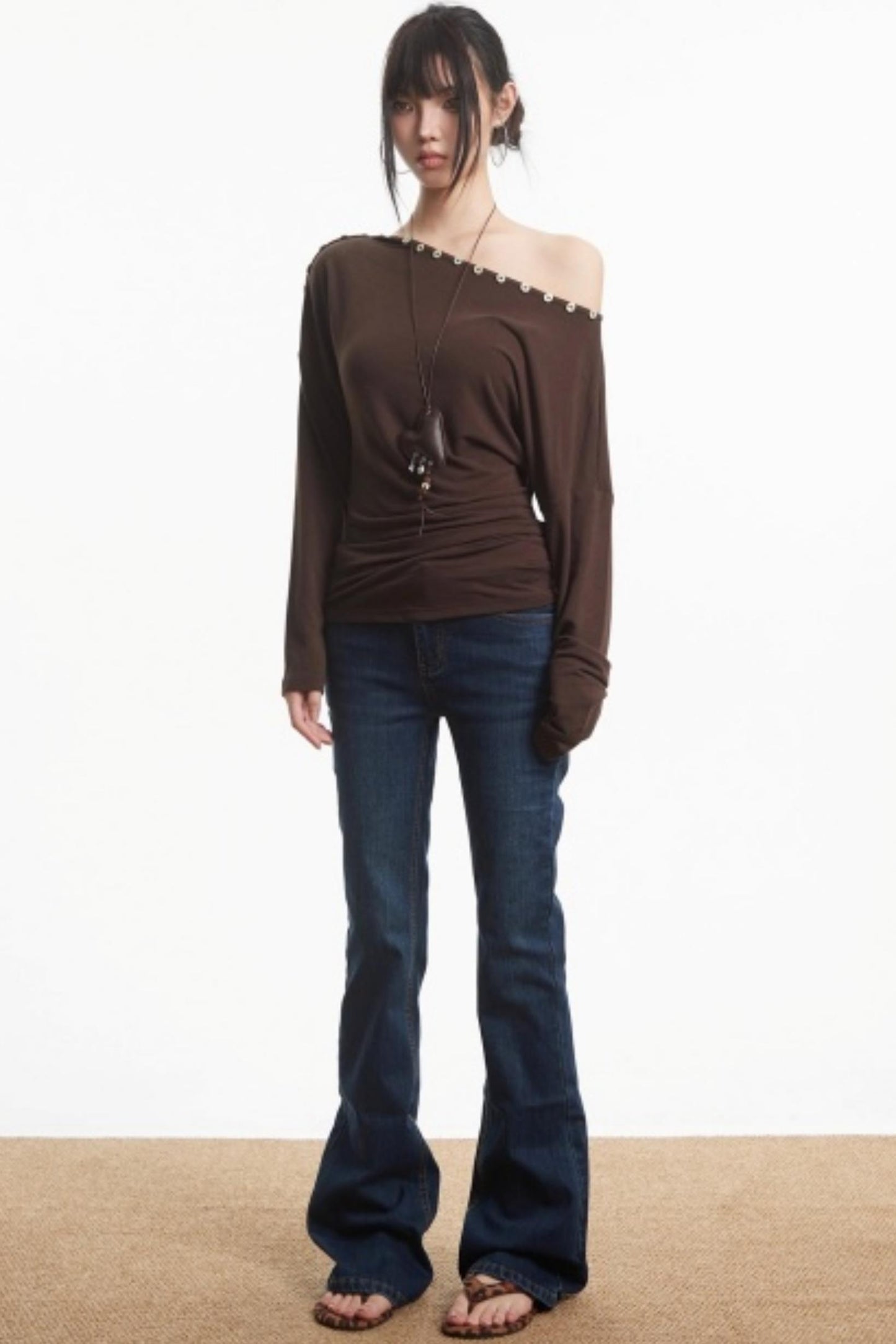 Retro Slim Off-Shoulder Top