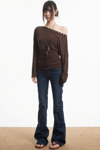 Retro Slim Off-Shoulder Top