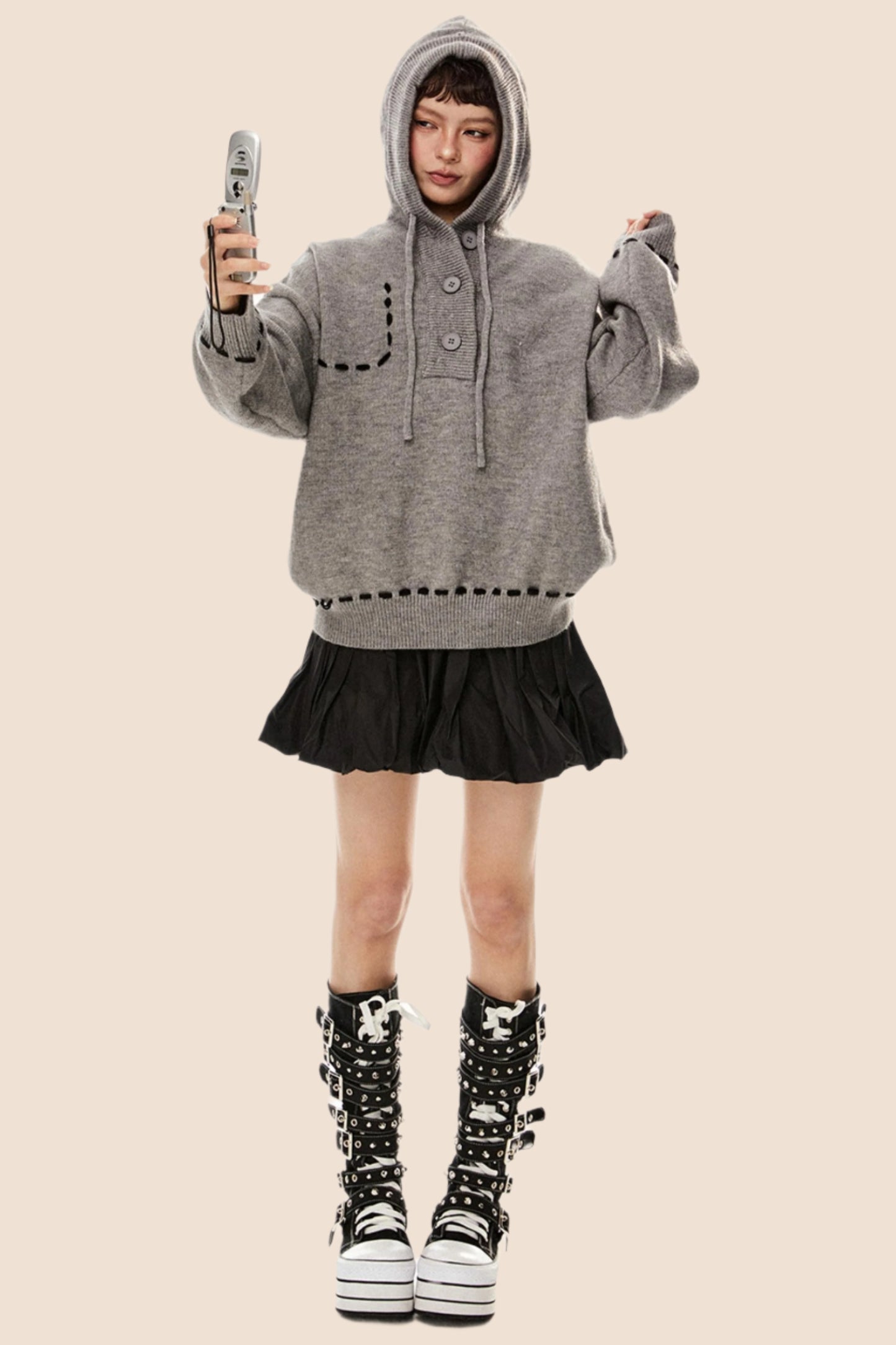 Haut à capuche avec cordon de serrage American Retro 