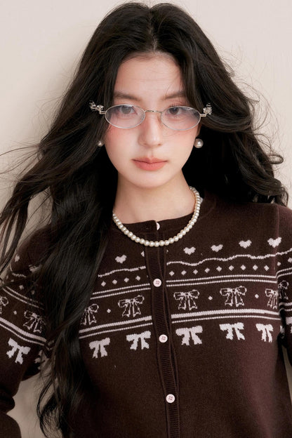 Pure Hand-Painted Jacquard Crew Neck Sweater