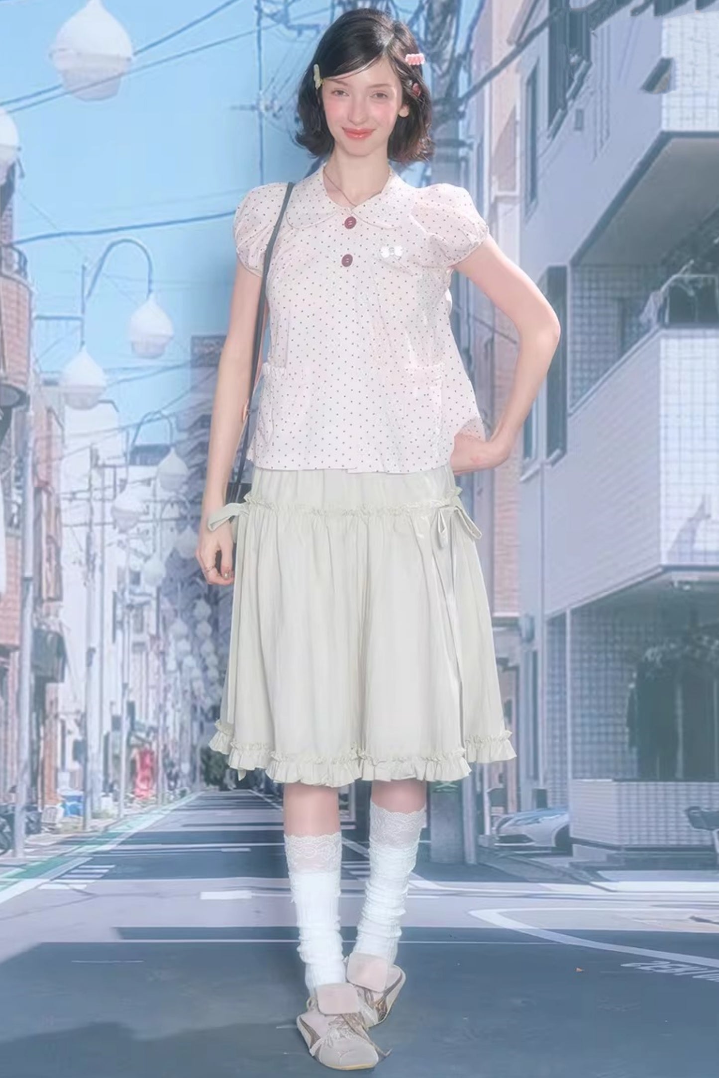 Sweet Starry Sky Polka Dot Blouse