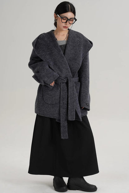 Autumn Hooded Woolen Coat
