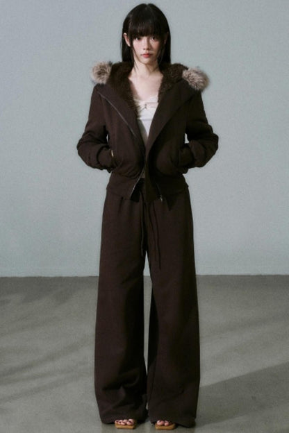 Plaid Patchwork Terry Sweatpants