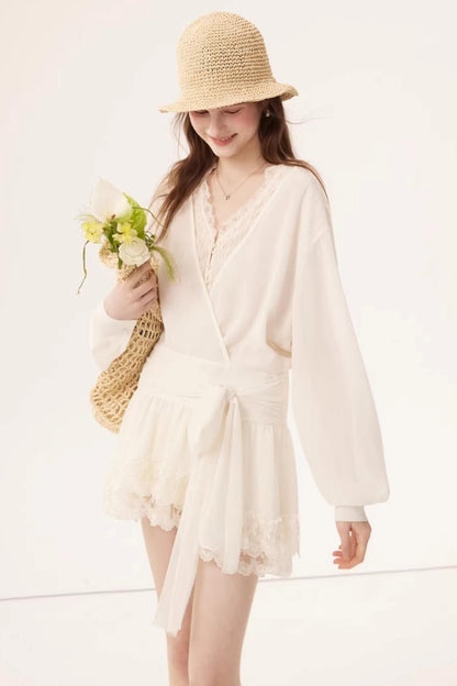 Chiffon Lace Paneled Dress