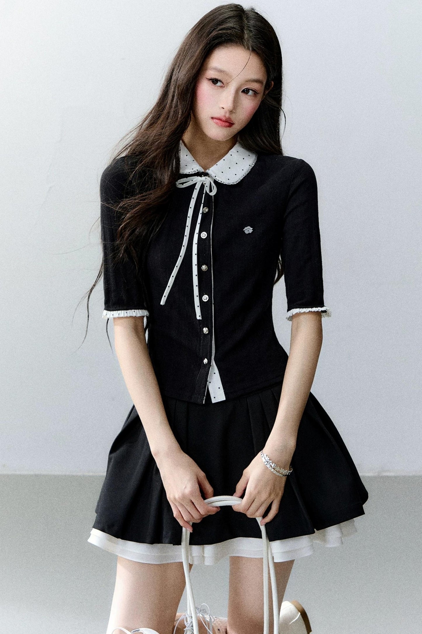 Brown Sugar Doll Collar Cardigan Top Set-Up