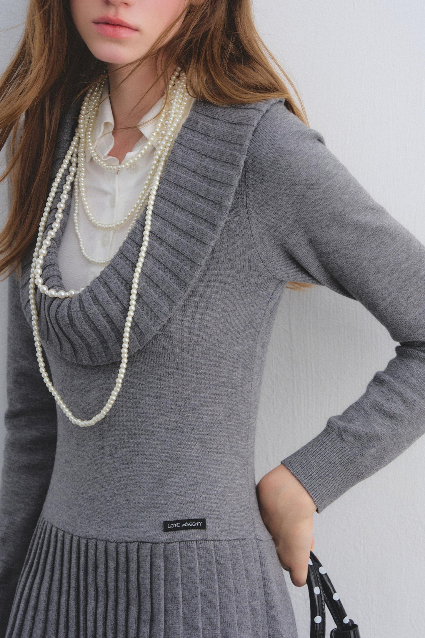 Patchwork Knitted Pleated Dress