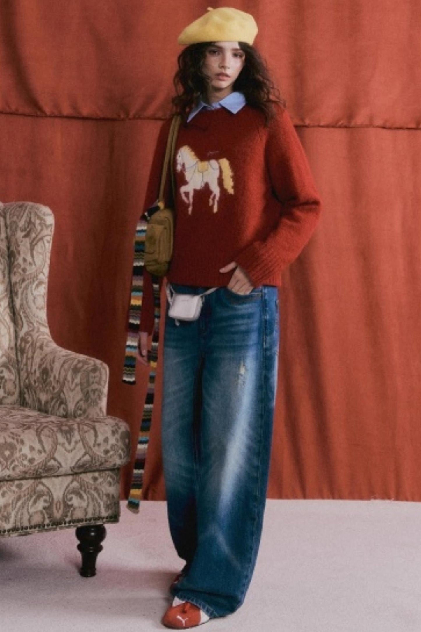 Retro Washed Denim Pants