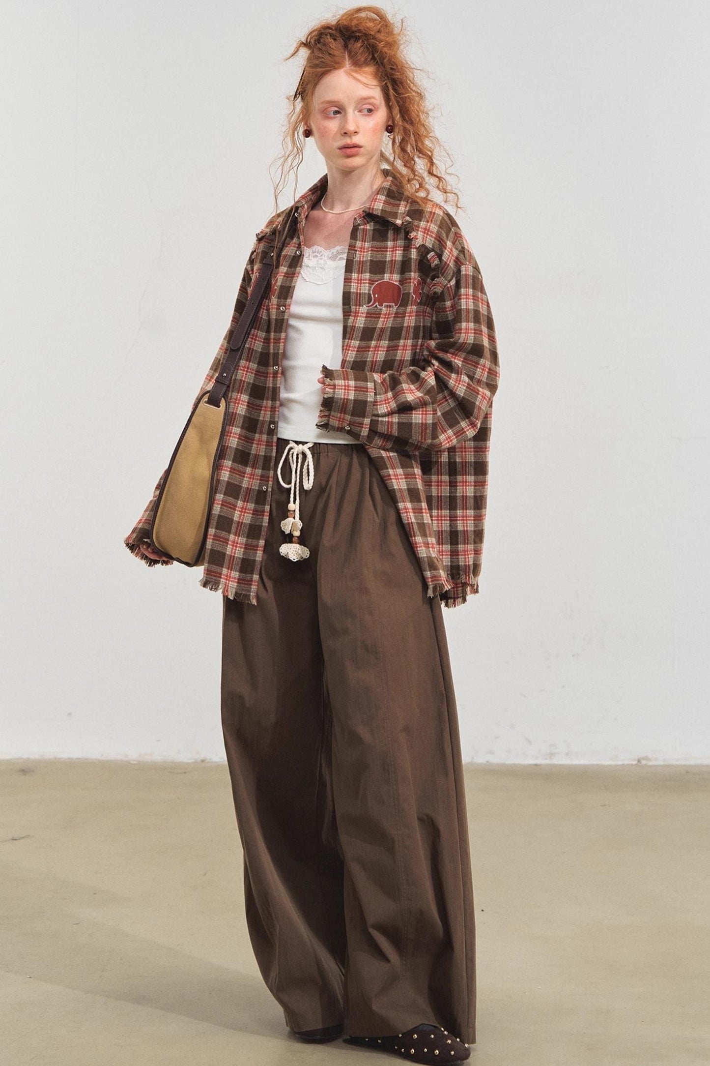 Wide-Leg Scimitar Pants