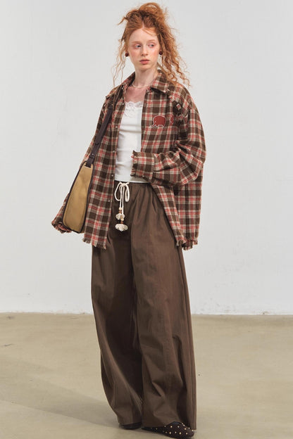 Wide-Leg Scimitar Pants