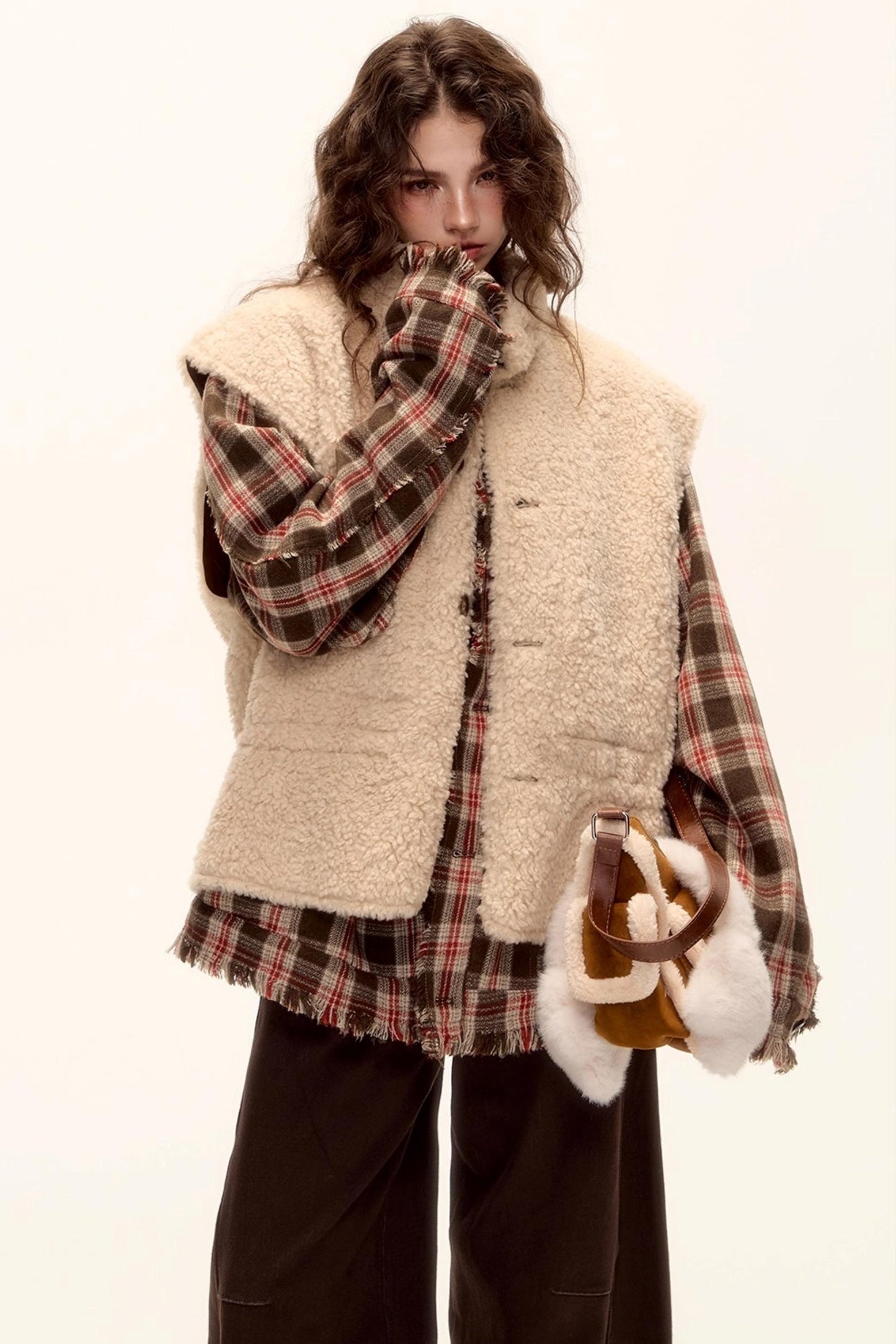 Reversible Fur Suede Vest Jacket