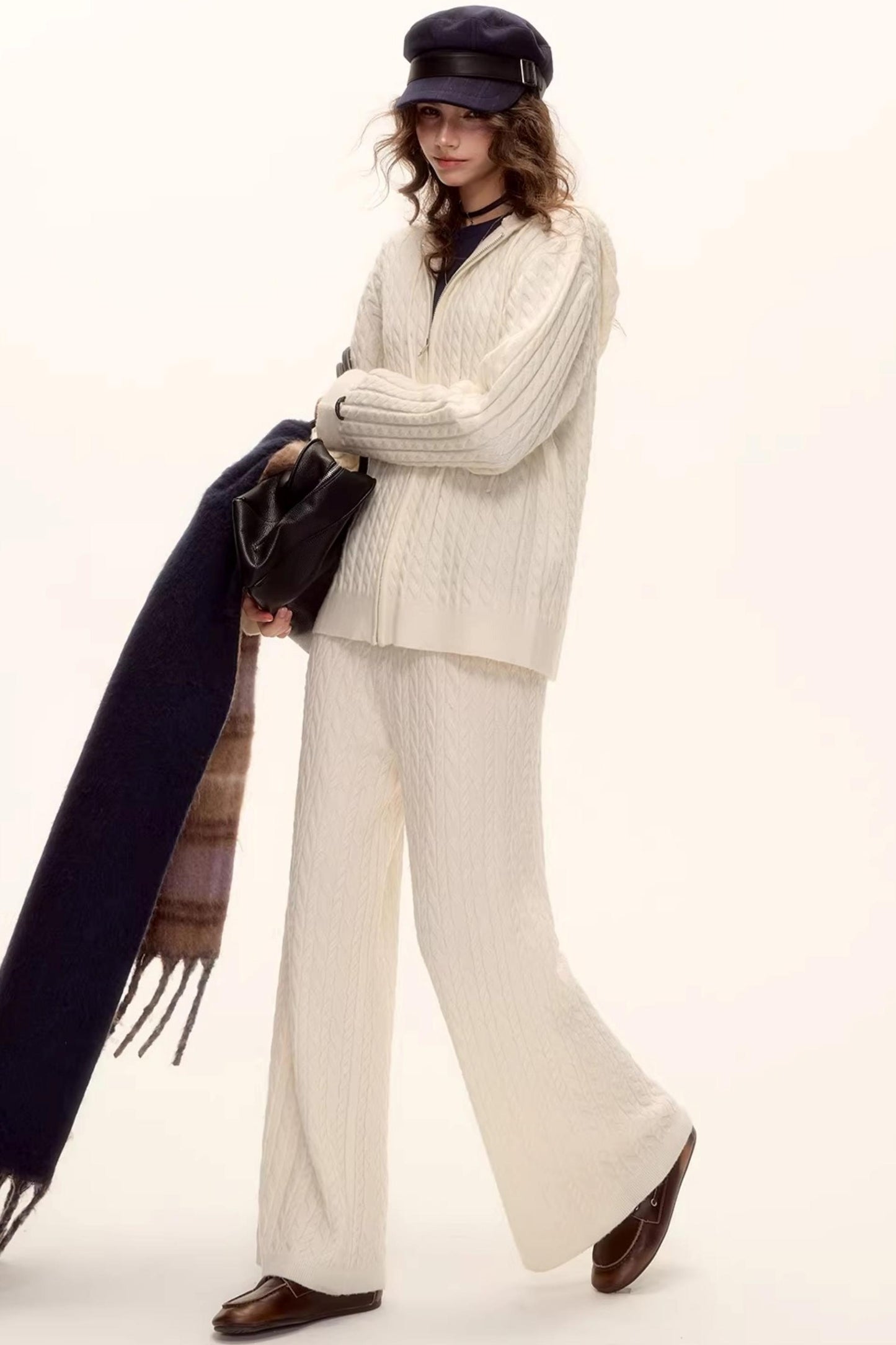 Knitted Jacket Pants Set-Up