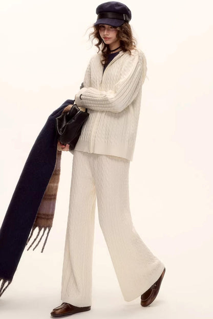 Knitted Jacket Pants Set-Up