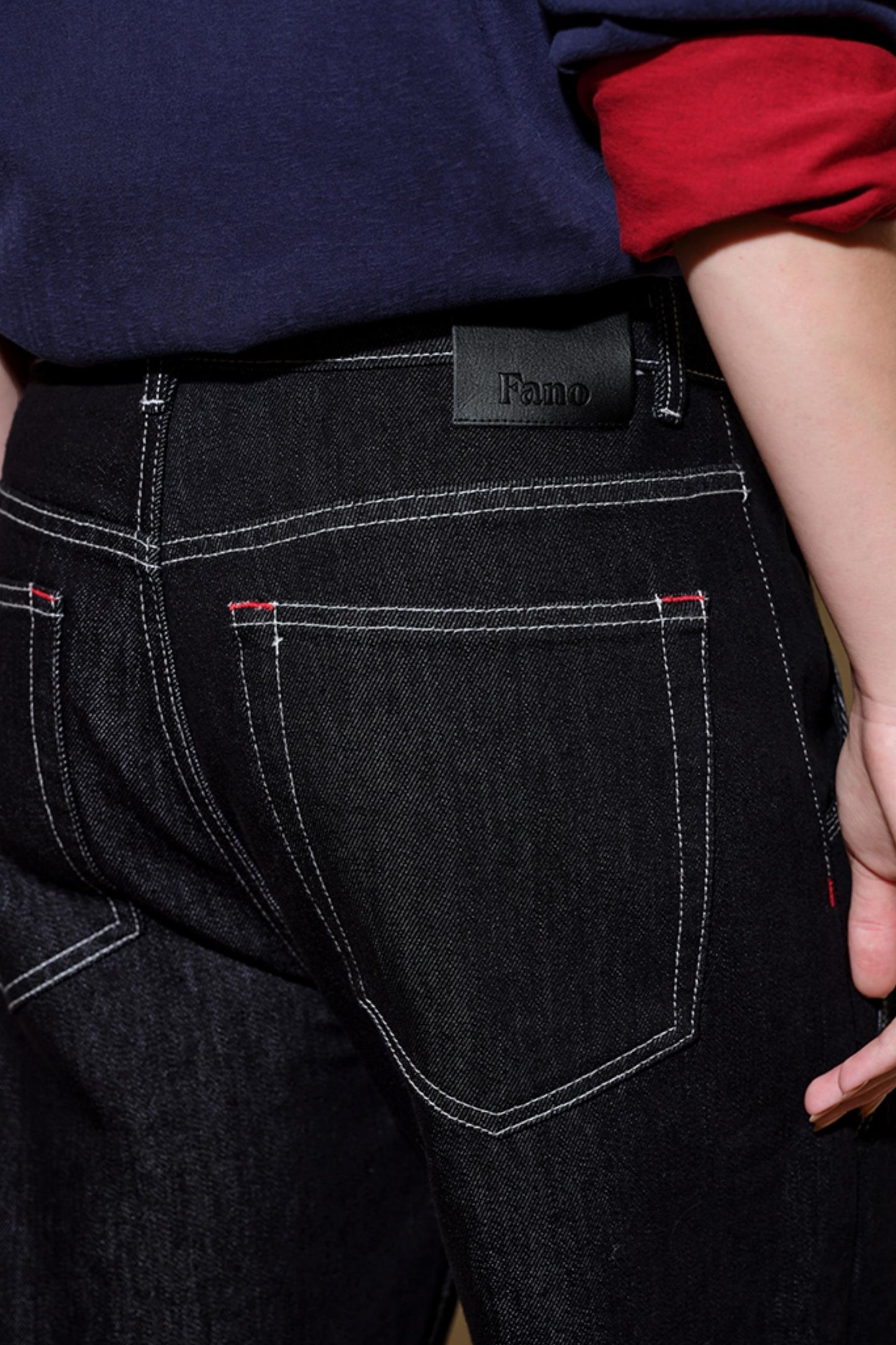 Retro Red Knot Denim Pants