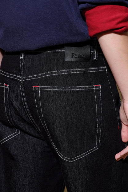 Retro Red Knot Denim Pants