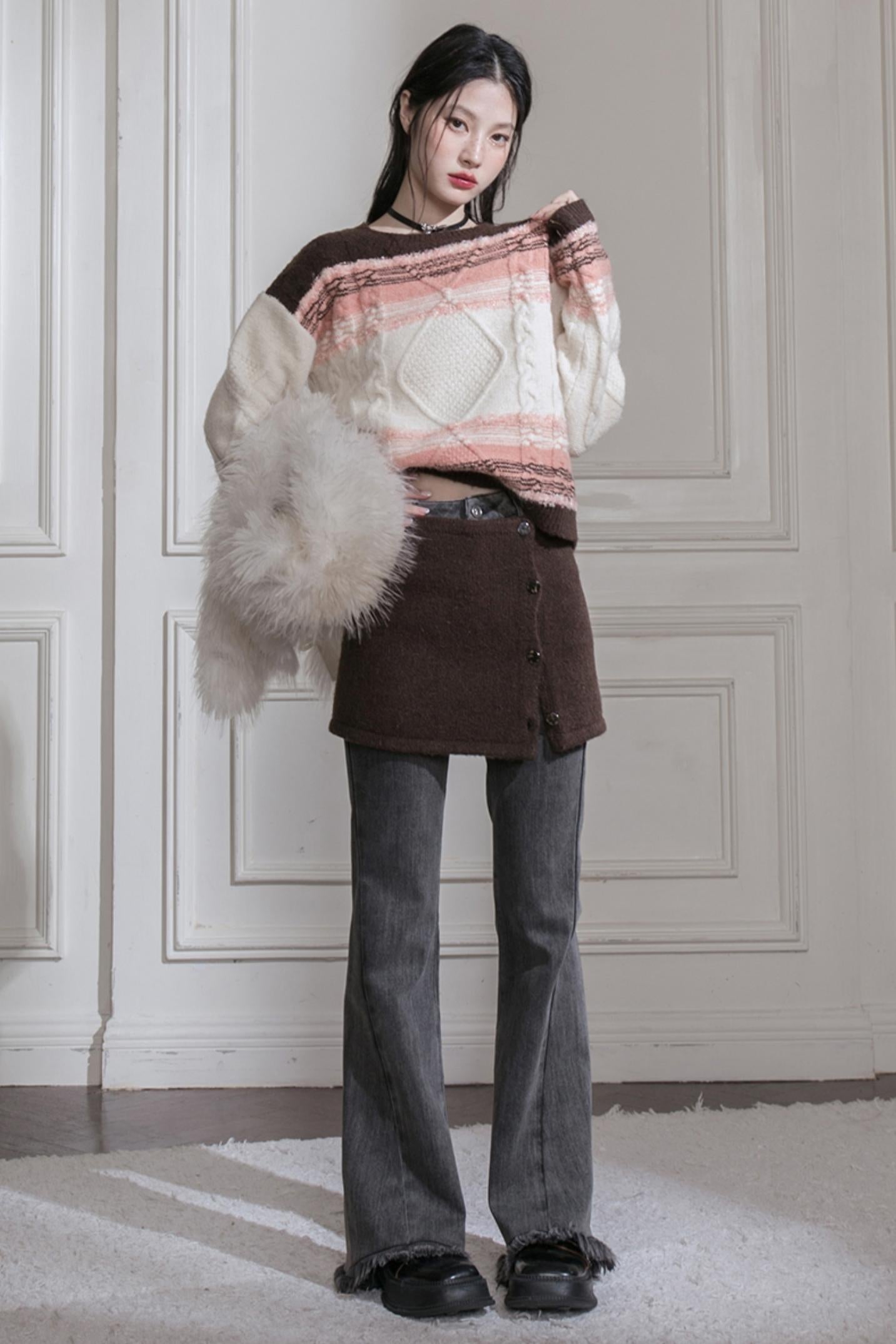 Sunset Gradient Knit Top & Skirt Set