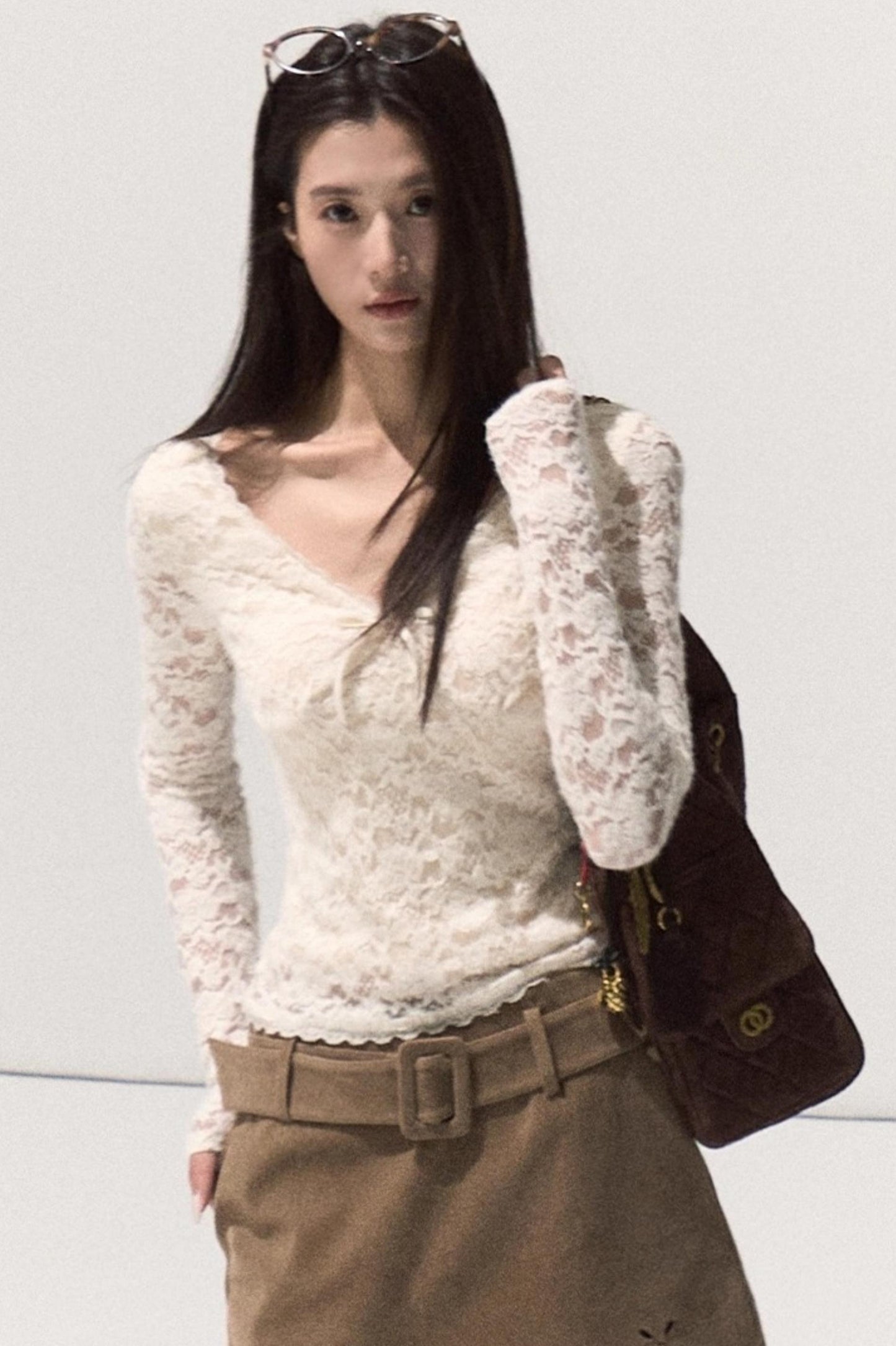 Lace Knit Sweater Top