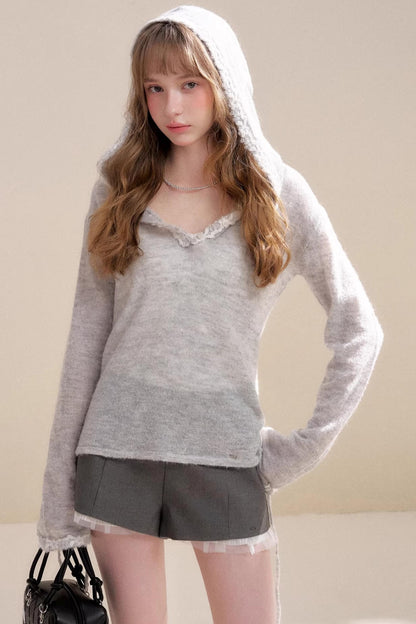 Misty Morning Alpaca Hooded Sweater